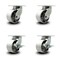 Service Caster 6 Inch Heavy Duty Semi Steel Cast Iron Wheel Swivel Caster Set with 2 Brakes SCC-KP92S630-SSR-2-SLB-2 - alternate 1